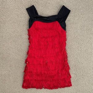 Girls fringe dance / figure skating dress